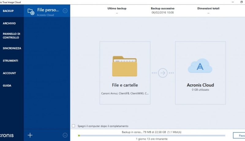 Acronis True Image Cloud screenshot